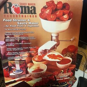 Roma Sauce Maker & Food Strainer in White and Red